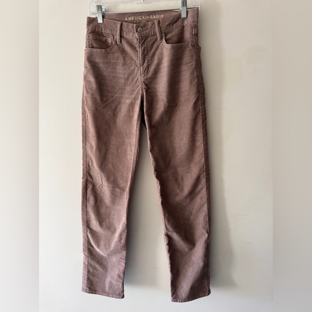 American Eagle Outfitters Stretch Corduroy '90s Straight Pants Mauve Brown